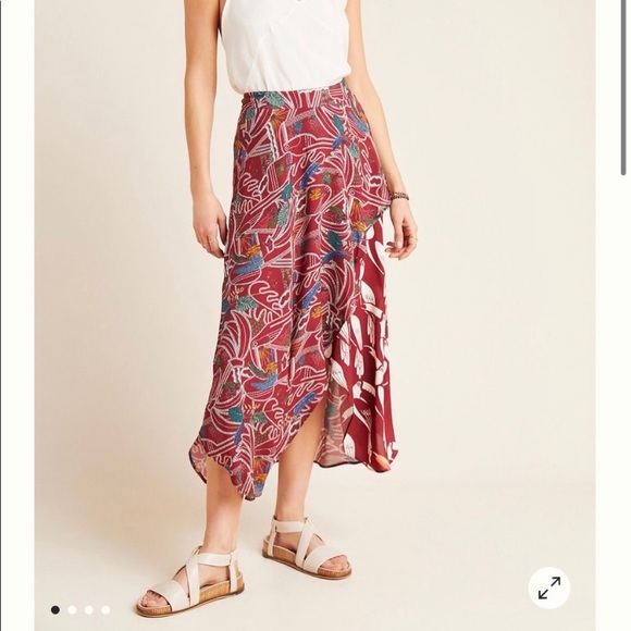 FARM Rio Dresses & Skirts - New Tags Anthropologie x Farm Rio Culebra Wrap Midi Skirt Toucan Birds NWT S